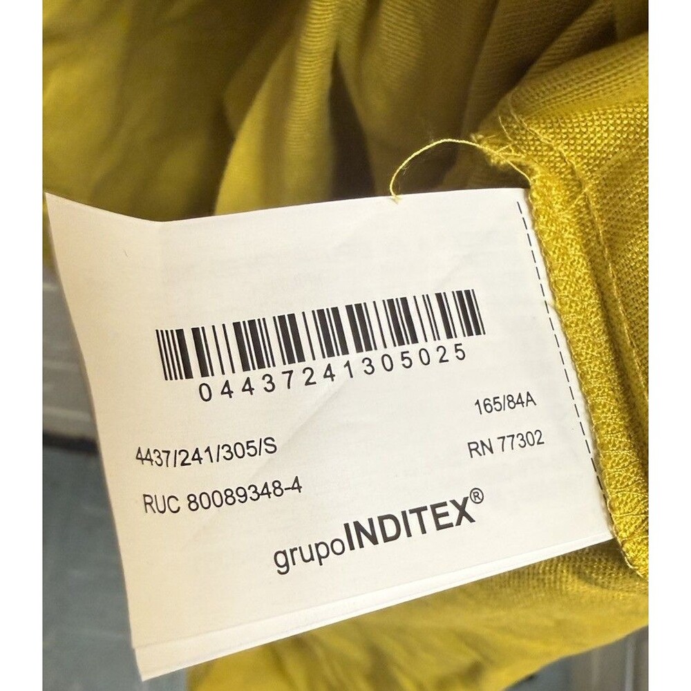 NWT Zara Yellow Linen Blend Kaftan Tunic Dress Size Small - Picture 9 of 11